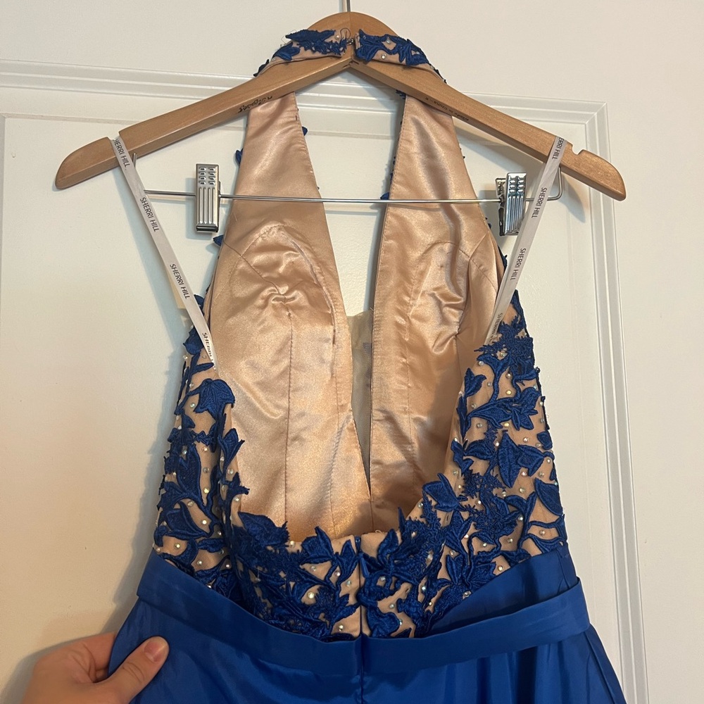 Beautiful blue prom dress worn once, has been hemmed to my size/ length I’m 5,3